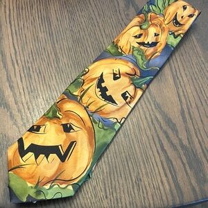 J. Garcia Halloween Pumpkin Silk Tie Butterfly Trap
